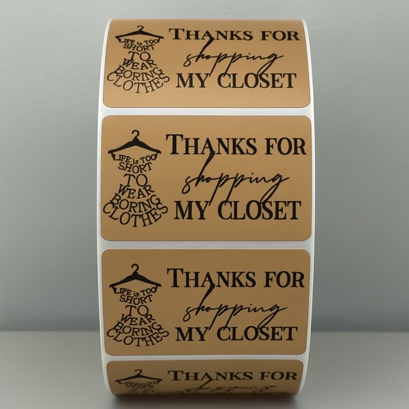 Thanks for Shopping My Closet Stickers – Cute Labels for Clothing Orders - Picture 1 of 11